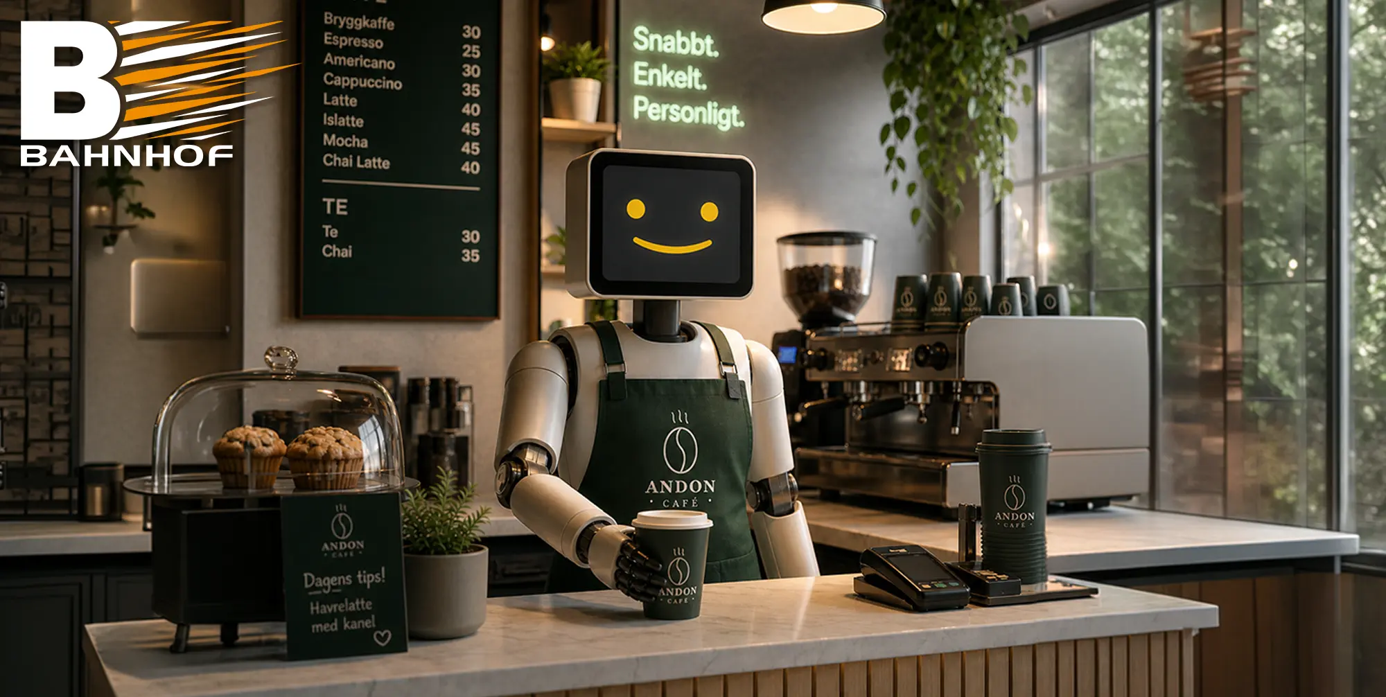 AI-Mona på Andon Café – den AI-drivna chefen bakom ett av världens första AI-styrda kaféer.